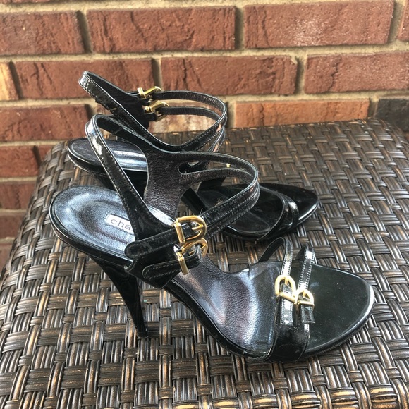 Charles David Black Strappy Open-Toe Heels - 8 - Picture 4 of 7